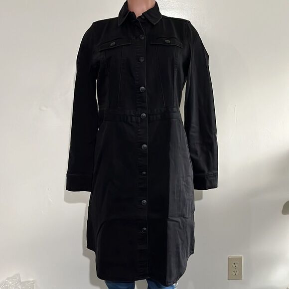 LOGO by Lori Goldstein Button Front Denim Duster - Picture 3 of 7